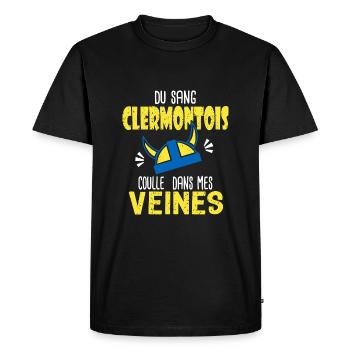 Rugby sang Clermontois supporters clermont Rugby - T-shirt Premium bio Homme - noir - Devant - Nico (187cm)