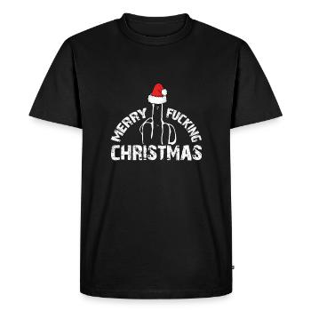 merry fucking christmas - Men's Premium Organic T-Shirt - black - Front - Nico (187cm)