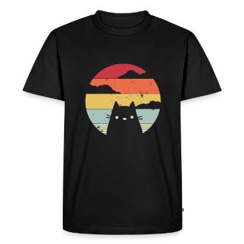 Propriétaire de chat, propriétaire de chat, Vintage Retro Gesche - T-shirt Premium bio Homme - noir - Devant - Nico (187cm)
