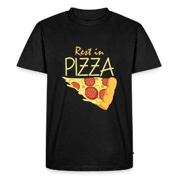 Leftover in pizza - Men's Premium Organic T-Shirt - black - Front - Nico (187cm)