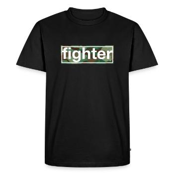 combattant - T-shirt Premium bio Homme - noir - Devant - Nico (187cm)