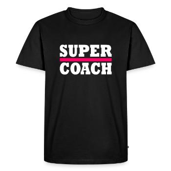 coach - Men's Premium Organic T-Shirt - black - Front - Nico (187cm)