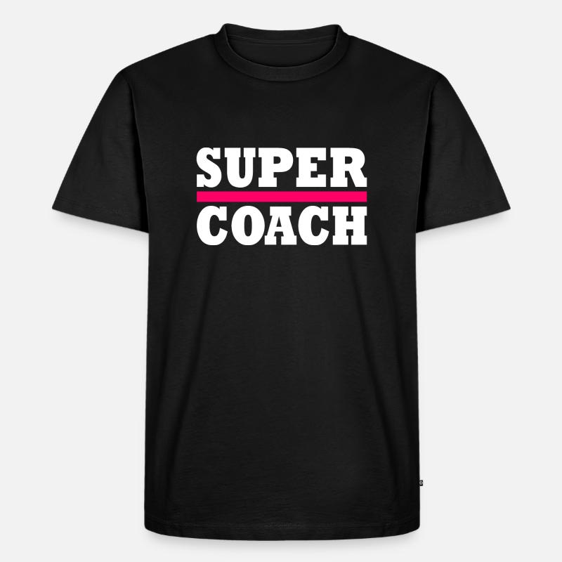 coach - Männer Premium Bio T-Shirt - Schwarz