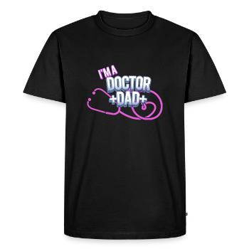 Je suis médecin et papa - T-shirt Premium bio Homme - noir - Devant - Nico (187cm)