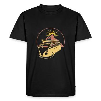 Camping Life Live Simple Travel - Men's Premium Organic T-Shirt - black - Front - Nico (187cm)