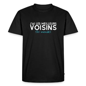 J'ai les meilleurs voisins du monde. Tshirt voisin - T-shirt Premium bio Homme - noir - Devant - Nico (187cm)