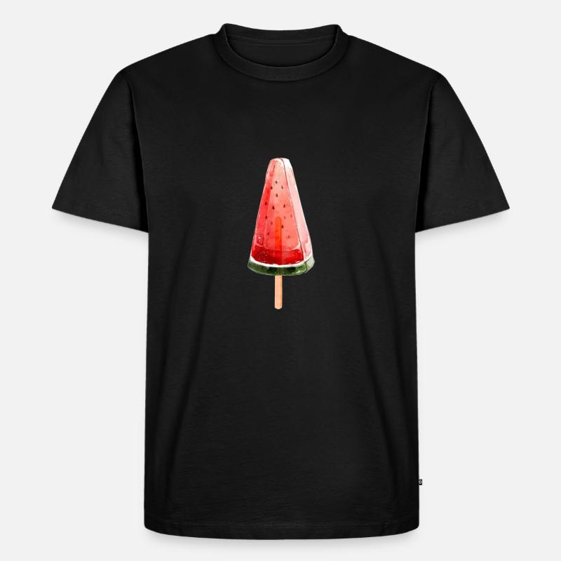 Melonen Eis - Männer Premium Bio T-Shirt - Schwarz