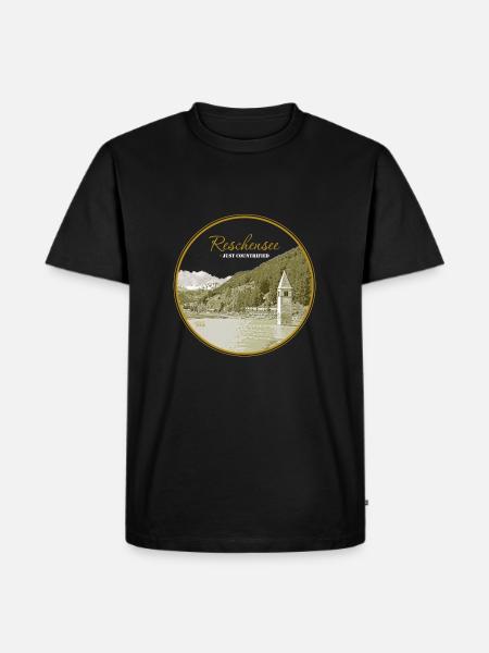 Reschensee - Männer Premium Bio T-Shirt - Schwarz