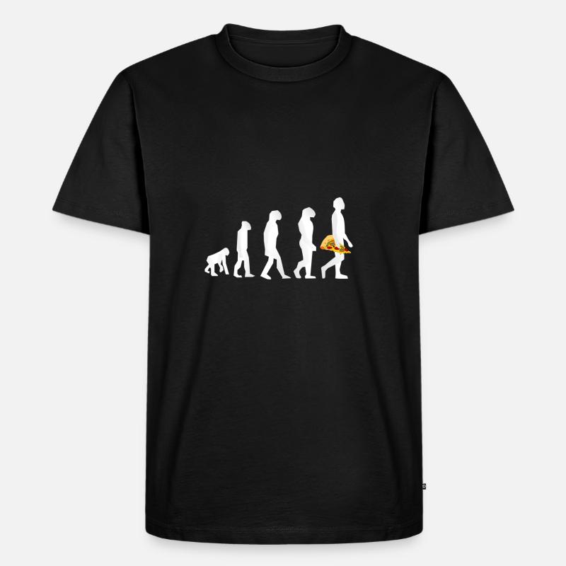 Pizza Evolution - Männer Premium Bio T-Shirt - Schwarz