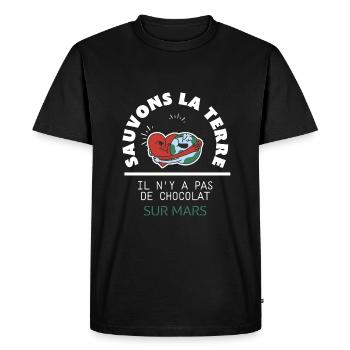 SAUVONS LA PLANÈTE - T-shirt Premium bio Homme - noir - Devant - Nico (187cm)