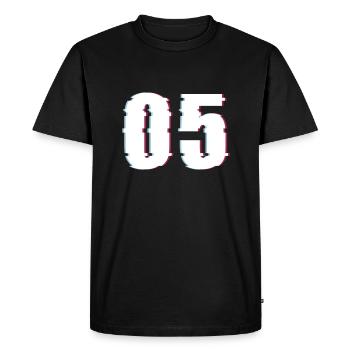 Five 5 Five 05 Number Effect Distorted Number - Men's Premium Organic T-Shirt - black - Front - Nico (187cm)