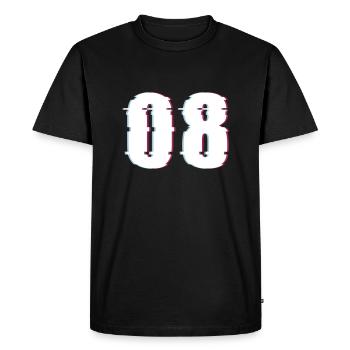 Huit 8 Nombre 08 Effet Nombre déformé - T-shirt Premium bio Homme - noir - Devant - Nico (187cm)