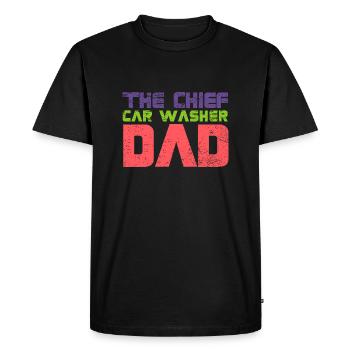 The Chief Car Washer Dad - Men's Premium Organic T-Shirt - black - Front - Nico (187cm)
