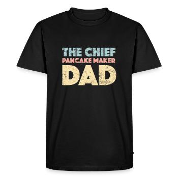 Le père chef des crêpes - T-shirt Premium bio Homme - noir - Devant - Nico (187cm)