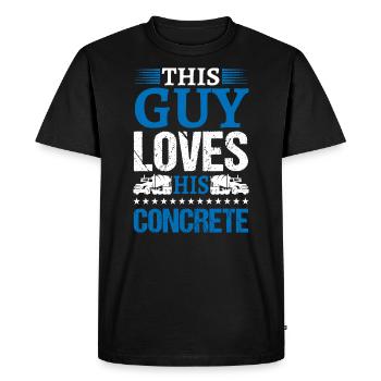 Loves His Concrete Bétonnier Cadeau - T-shirt Premium bio Homme - noir - Devant - Nico (187cm)
