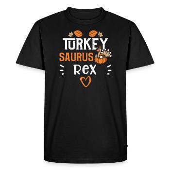Turkey Saurus Rex - Thanksgiving - Men's Premium Organic T-Shirt - black - Front - Nico (187cm)