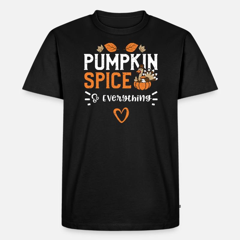 Pumpkin Spice & Everything - Männer Premium Bio T-Shirt - Schwarz