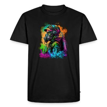 graffiti girl2 - Männer Premium Bio T-Shirt - Schwarz - Vorne - Nico (187cm)