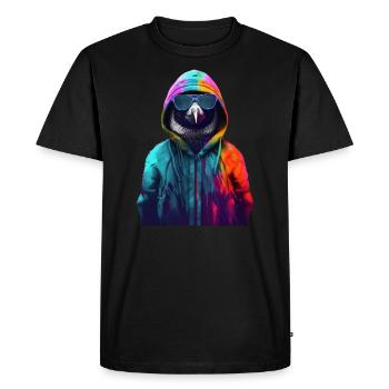 Penguin with Sunglasses Colorful Cool Penguins Bird - Men's Premium Organic T-Shirt - black - Front - Nico (187cm)