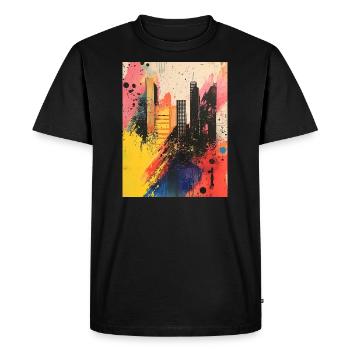 Abstract Graffiti City - Street Art - Big City - Men's Premium Organic T-Shirt - black - Front - Nico (187cm)