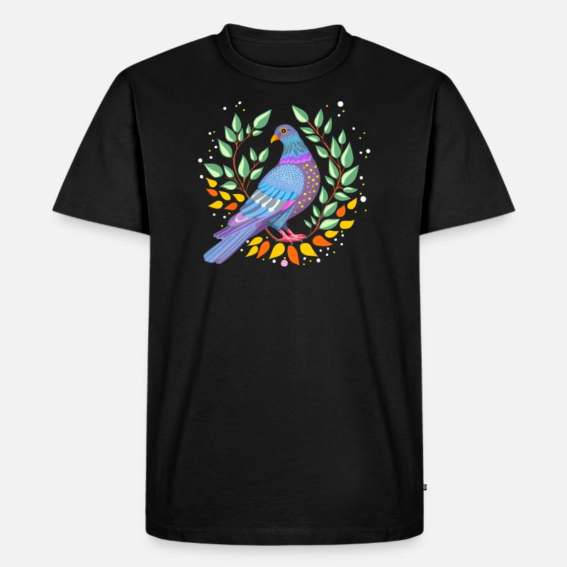 Taube - Männer Premium Bio T-Shirt - Schwarz