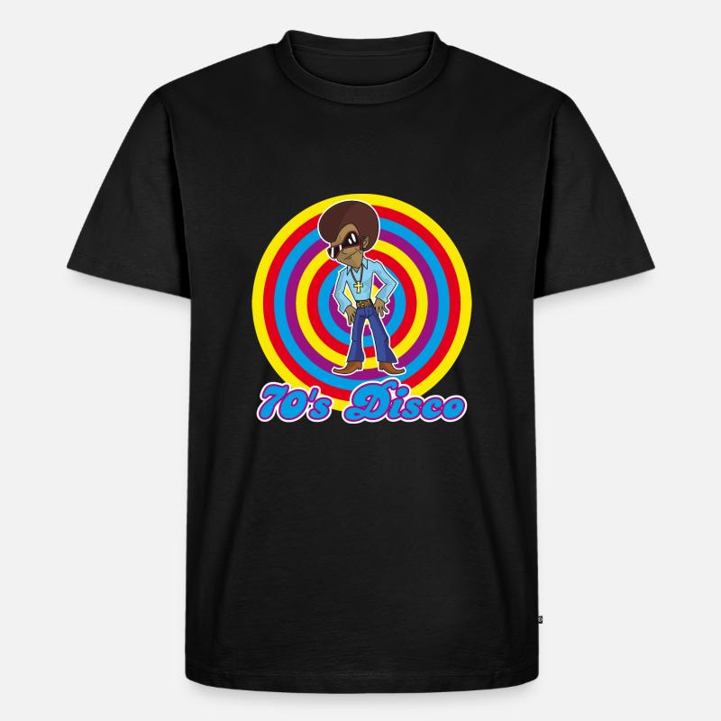 70's Disco - Männer Premium Bio T-Shirt - Schwarz