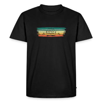 Cadeau Montagnes Pulsation Alpes Camper / Camping - T-shirt Premium bio Homme - noir - Devant - Nico (187cm)