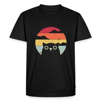 Propriétaire de chat Porte-chat Vintage Retro Cadeau - T-shirt Premium bio Homme - noir - Devant - Nico (187cm)