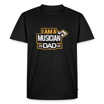 Je suis un musicien et papa - T-shirt Premium bio Homme - noir - Devant - Nico (187cm)