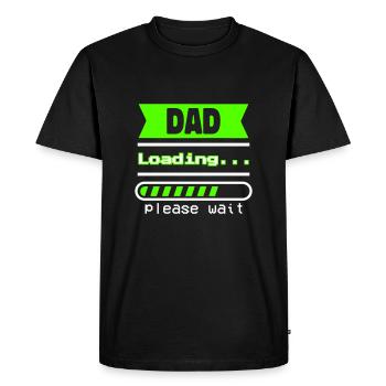 Cadeau Fête des Pères – Papa charge... - T-shirt Premium bio Homme - noir - Devant - Nico (187cm)