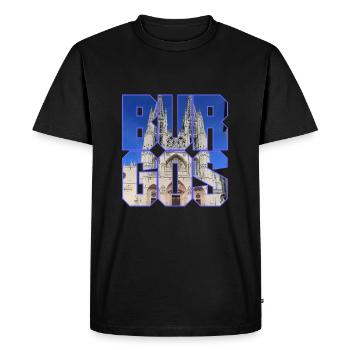 Burgos, city of Spain, façade of the cathedral - Men's Premium Organic T-Shirt - black - Front - Nico (187cm)