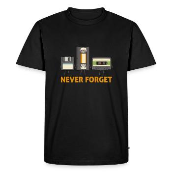 Never Forget Disquette Cassette vidéo Cassette - T-shirt Premium bio Homme - noir - Devant - Nico (187cm)