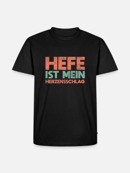 Hefe Ist Mein Herzensschlag - Männer Premium Bio T-Shirt - Schwarz