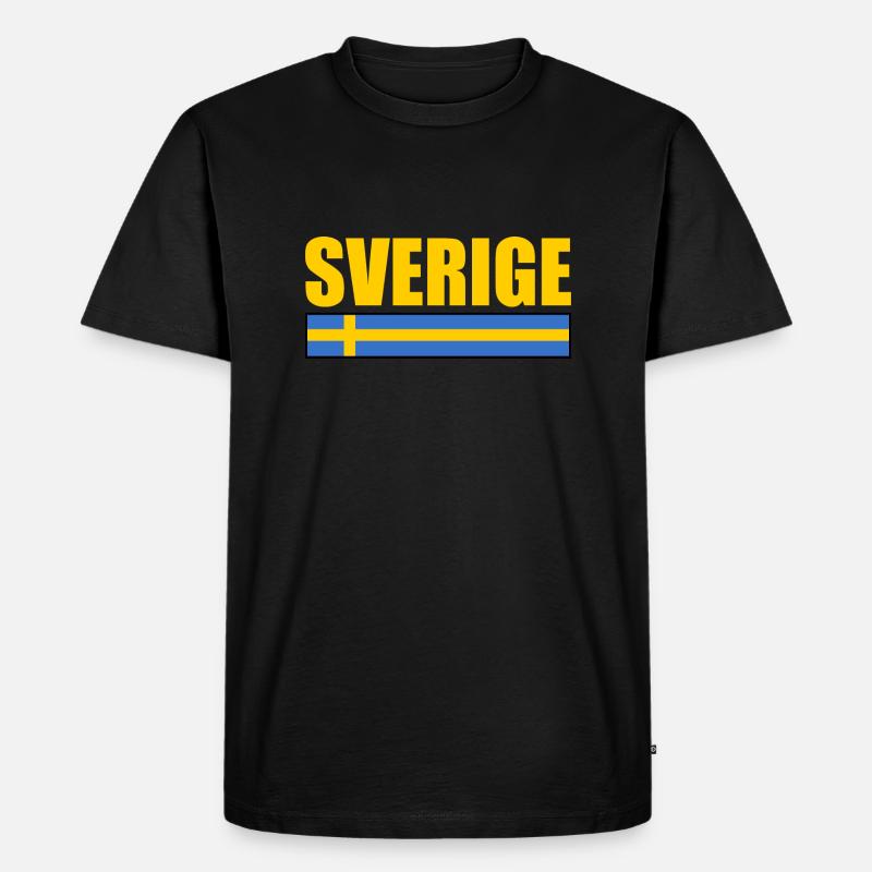 sverige - Männer Premium Bio T-Shirt - Schwarz