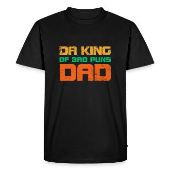 Da King Of Bad Puns Dad - Men's Premium Organic T-Shirt - black - Front - Nico (187cm)