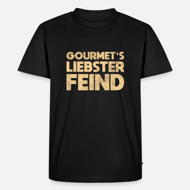 Gourmet's Liebster Feind - Männer Premium Bio T-Shirt - Schwarz