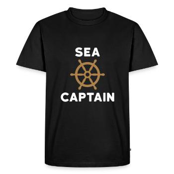 Capitaine de mer (volant) - T-shirt Premium bio Homme - noir - Devant - Nico (187cm)