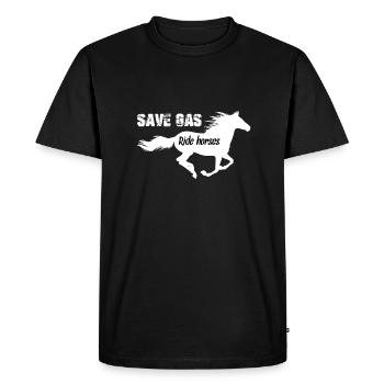 Save gas ride horses - T-shirt Premium bio Homme - noir - Devant - Nico (187cm)