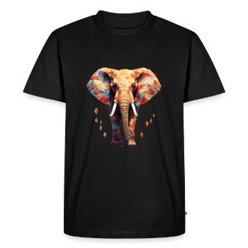 Geometric elephant - Men's Premium Organic T-Shirt - black - Front - Nico (187cm)
