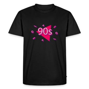années 90 en rose Idée cadeau Années 90 Années 90 - T-shirt Premium bio Homme - noir - Devant - Nico (187cm)