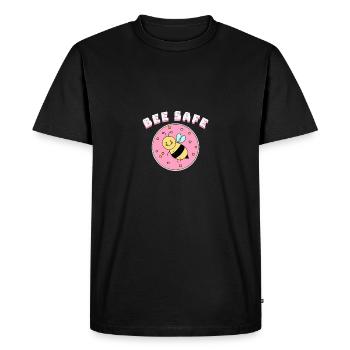 Bee safe bee - Men's Premium Organic T-Shirt - black - Front - Nico (187cm)