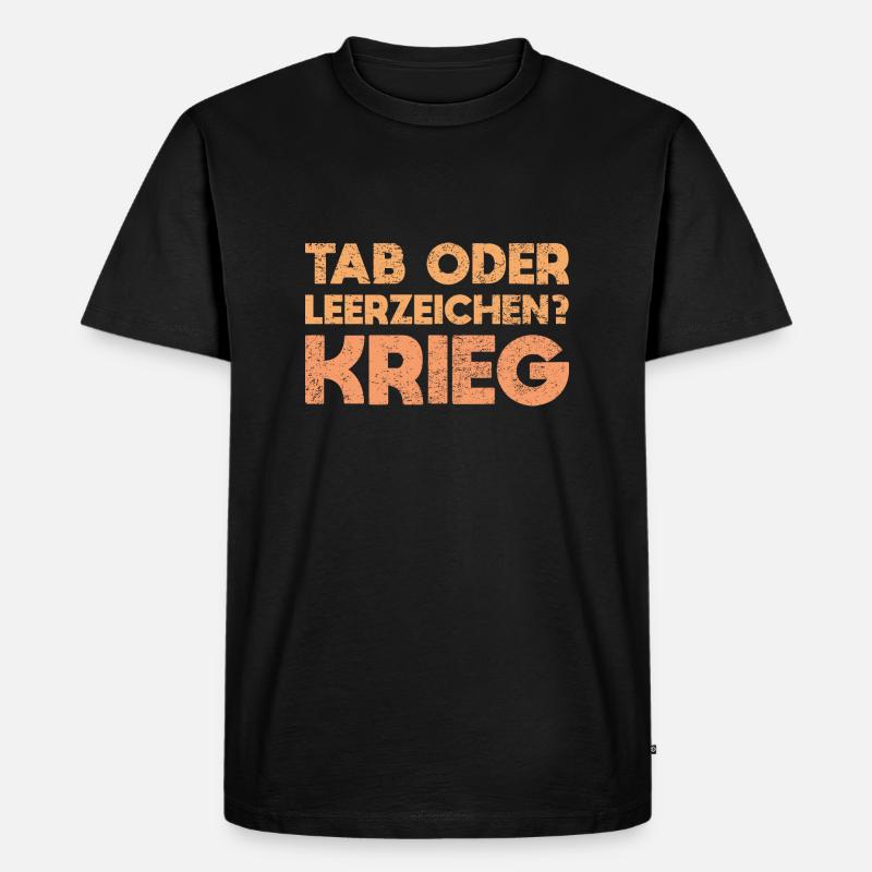 Tab Oder Leerzeichen? Krieg - Männer Premium Bio T-Shirt - Schwarz