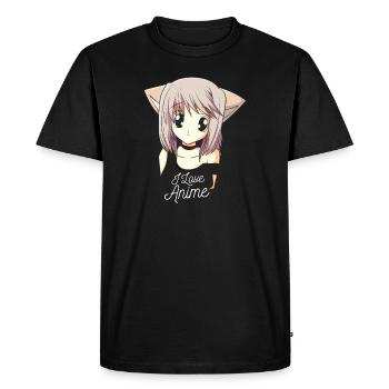 J'adore les figurines anime Japon - T-shirt Premium bio Homme - noir - Devant - Nico (187cm)