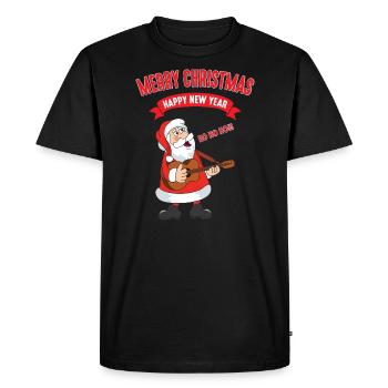 Noël Motif de Noël Père Noël - T-shirt Premium bio Homme - noir - Devant - Nico (187cm)