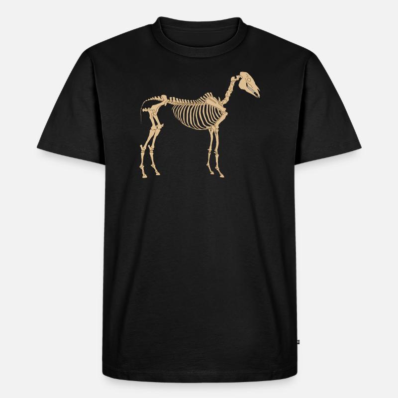 Pferde Skelett Knochen Gerippe - Männer Premium Bio T-Shirt - Schwarz