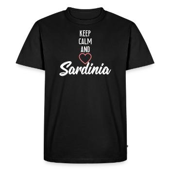 Dear Sardinia - Men's Premium Organic T-Shirt - black - Front - Nico (187cm)