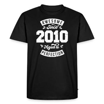Millésime 2010 anniversaire - rétro 2010 - T-shirt Premium bio Homme - noir - Devant - Nico (187cm)