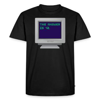 CRT - La réponse est 42. - T-shirt Premium bio Homme - noir - Devant - Nico (187cm)