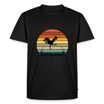 Cadeau Vintage Poulet Retro Coq - T-shirt Premium bio Homme - noir - Devant - Nico (187cm)