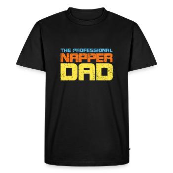 The Professional Napper Dad - Men's Premium Organic T-Shirt - black - Front - Nico (187cm)
